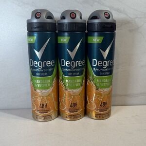Degree Mandarin & Vetiver 48H Spray Deodorant 3.8oz Set of 3 Discontinued New